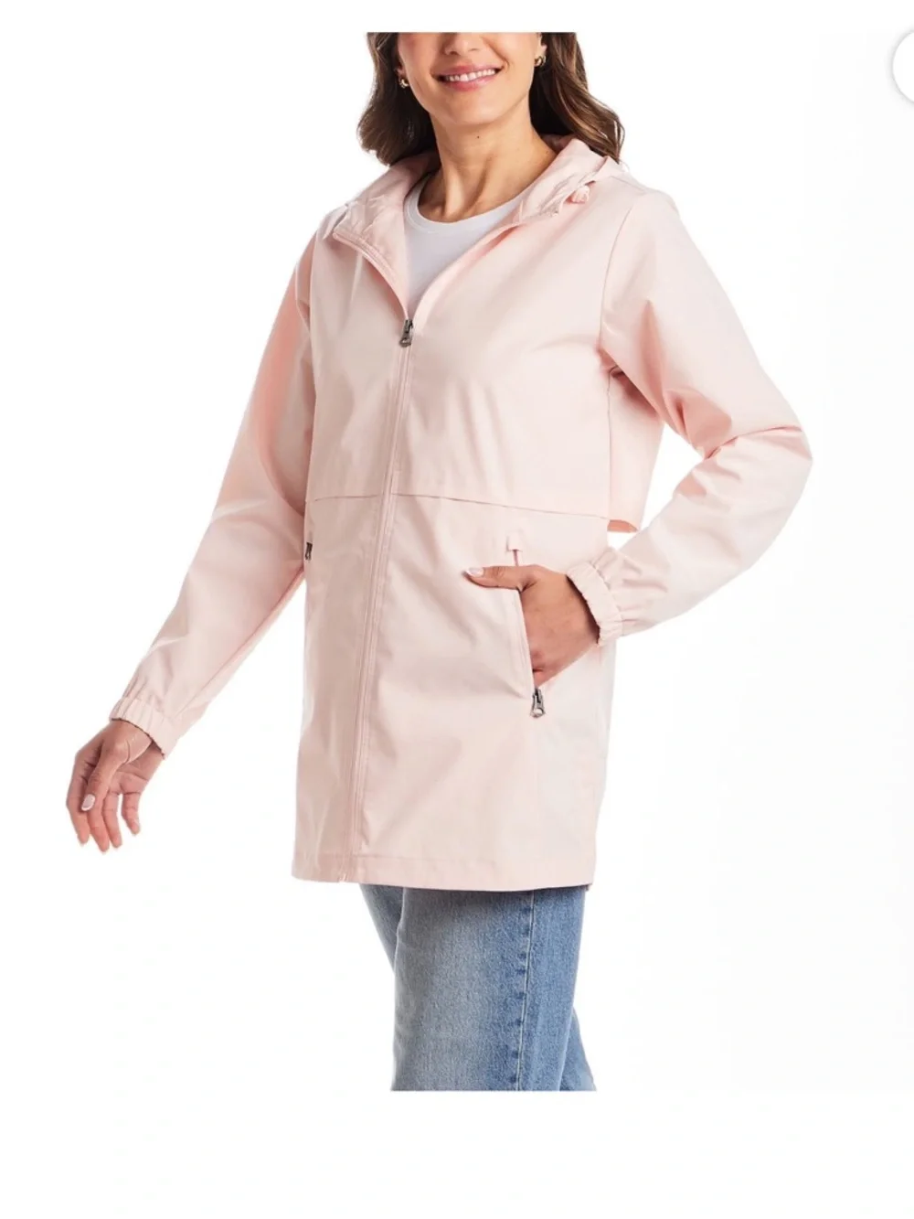 Weatherproof Light Pink Hooded Utility Jacket